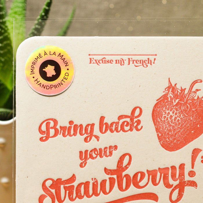 Letterpress Card Strawberry