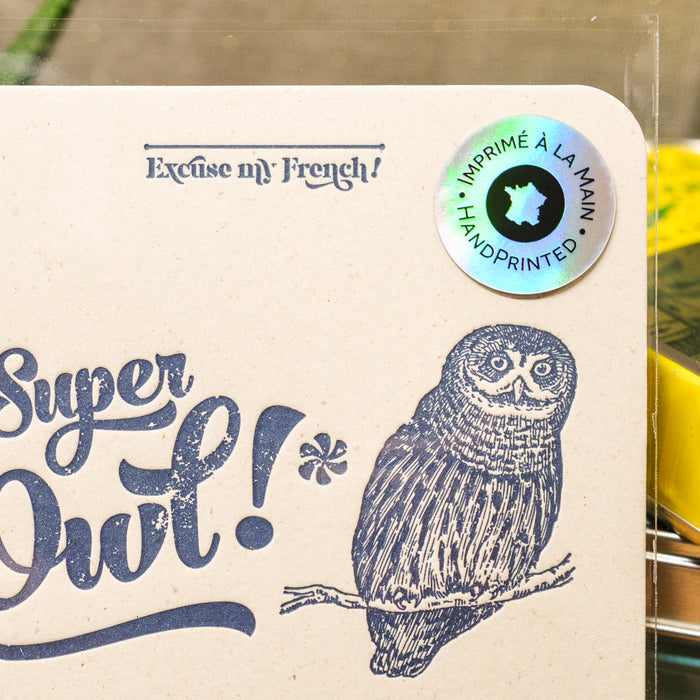 Carte Letterpress Super Chouette