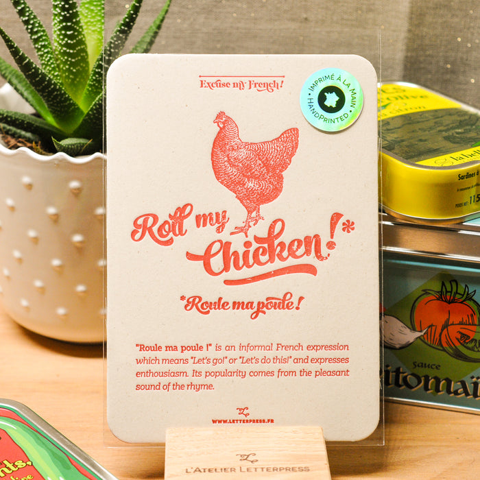 Letterpress Card Chicken