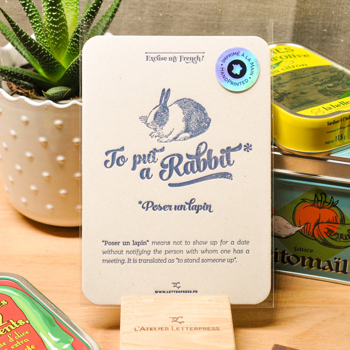 Letterpress Card Rabbit