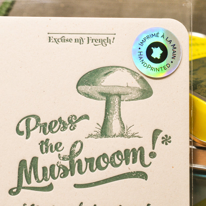 Letterpress Card Mushroom