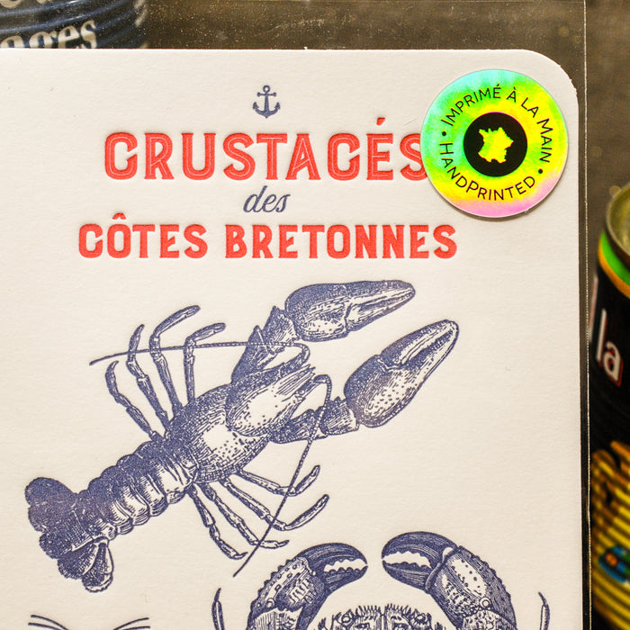  Letterpress Card Crustaceans from the Breton coasts