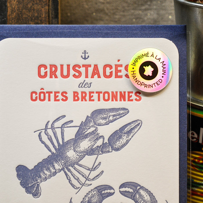  Letterpress Card Crustaceans from the Breton Coasts (with envelope)