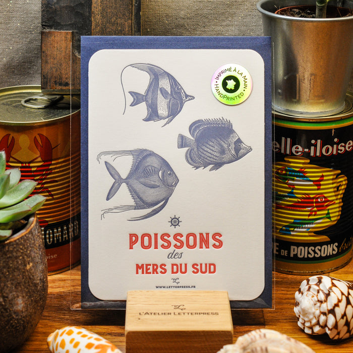 Letterpress Card Fish from the Southern Seas (with envelope)