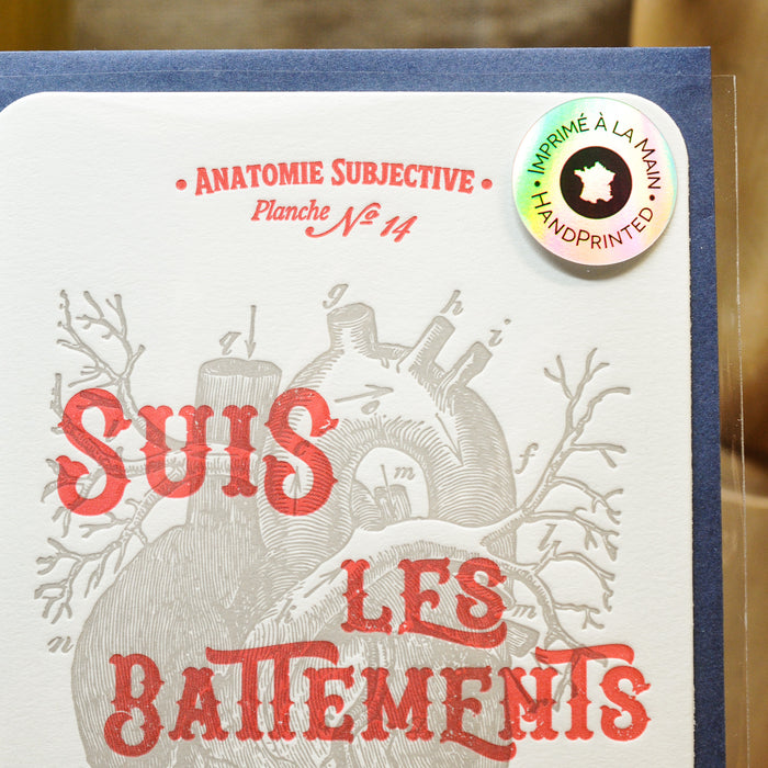 Letterpress Card Follow your Heartbeats (with envelope)