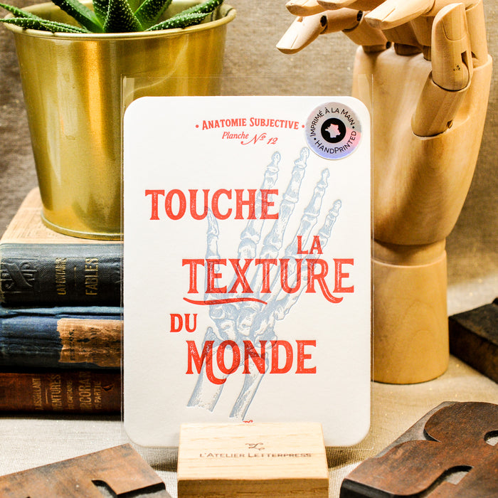 Carte Letterpress Touche la Texture du Monde