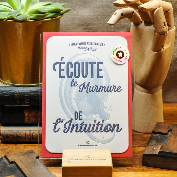 Letterpress Card Listen to the Whisper of Intuition (with envelope)