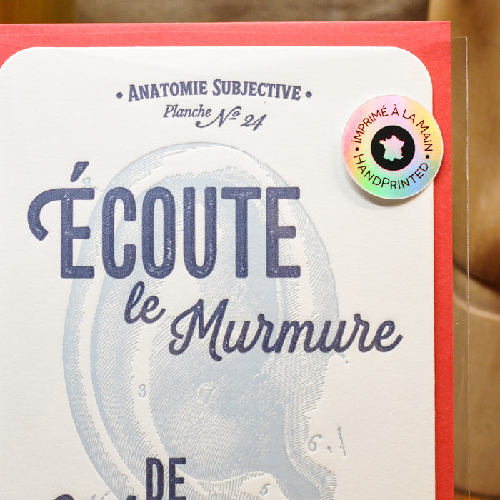 Letterpress Card Listen to the Whisper of Intuition (with envelope)