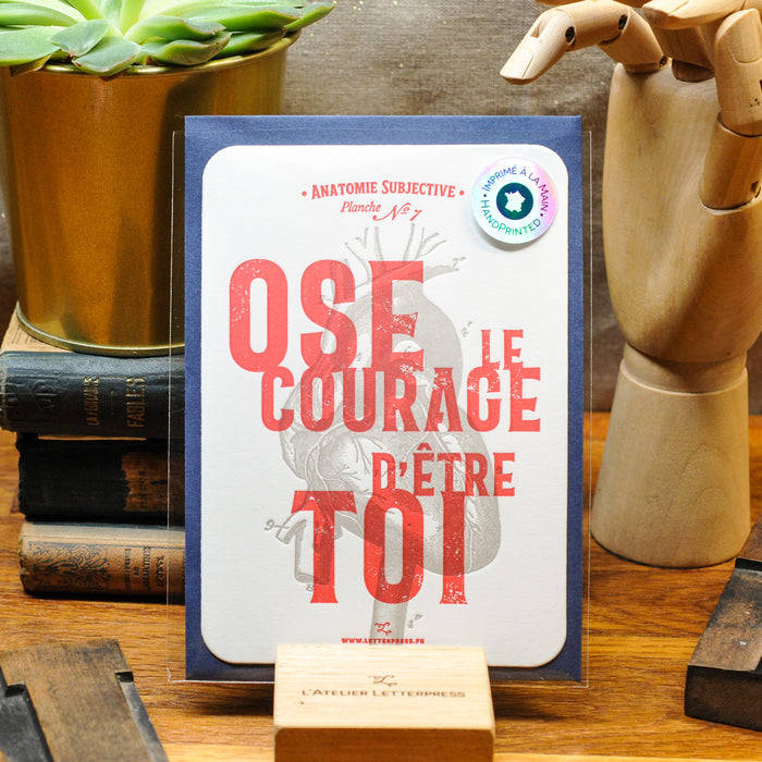 Letterpress Card Dare the Courage to be You (with envelope)