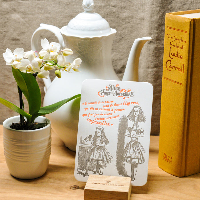 Letterpress Card Alice - Alice in Wonderland