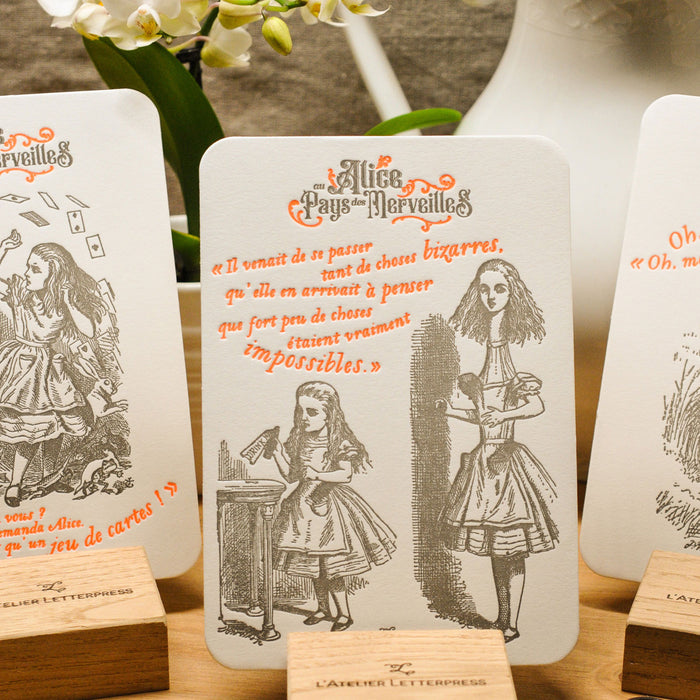 Letterpress Card Alice - Alice in Wonderland