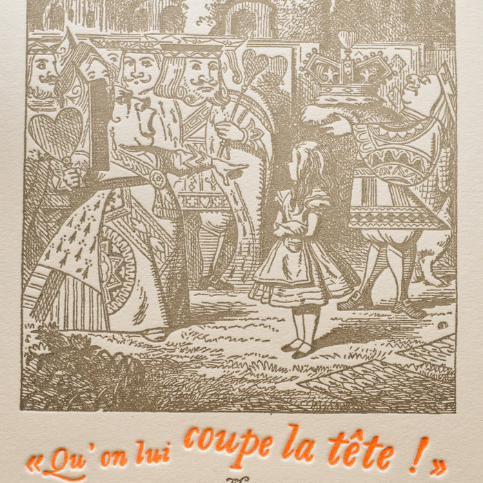 Carte Letterpress Reine de Coeur - Alice au Pays des Merveilles