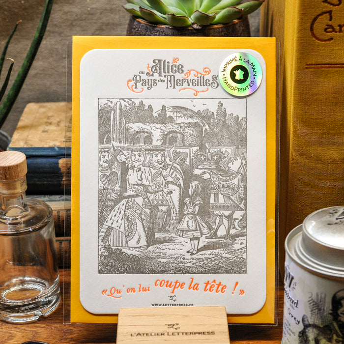 Letterpress Card Queen of Hearts - Alice in Wonderland