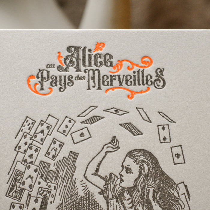 Carte Letterpress Jeu de Cartes - Alice au Pays des Merveilles
