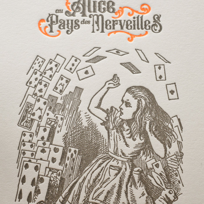 Carte Letterpress Jeu de Cartes - Alice au Pays des Merveilles