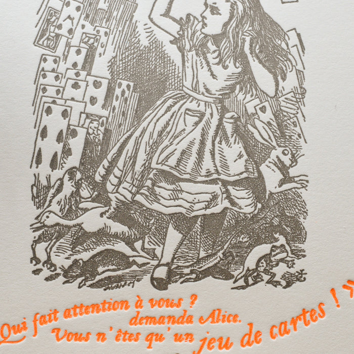 Carte Letterpress Jeu de Cartes - Alice au Pays des Merveilles