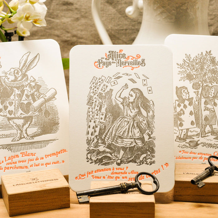 Letterpress Card Card Deck - Alice in Wonderland