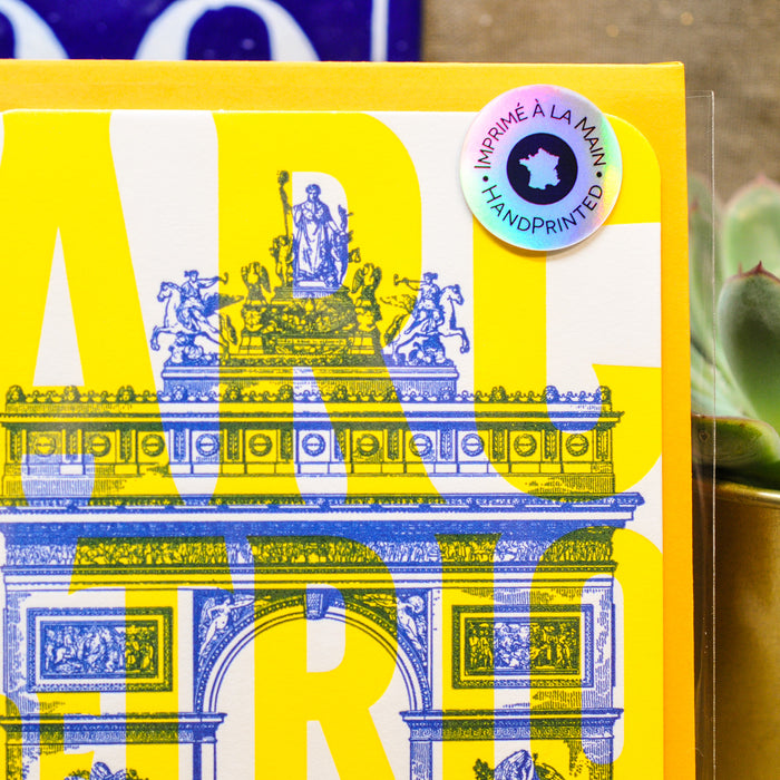 Carte Letterpress fluo Arc de Triomphe