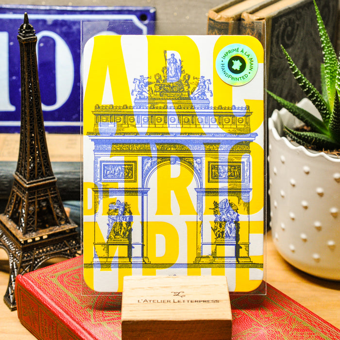 Carte Letterpress fluo Arc de Triomphe