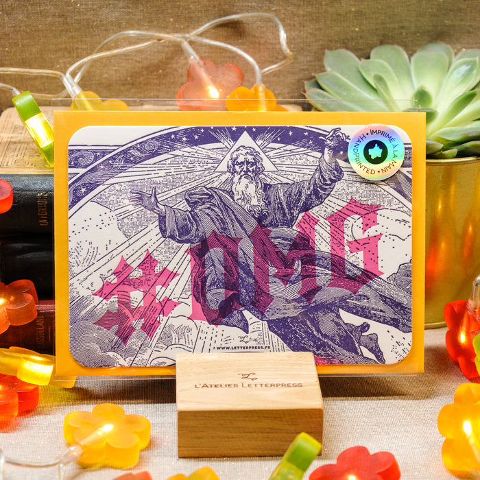 Letterpress Card #OMG (with envelope)