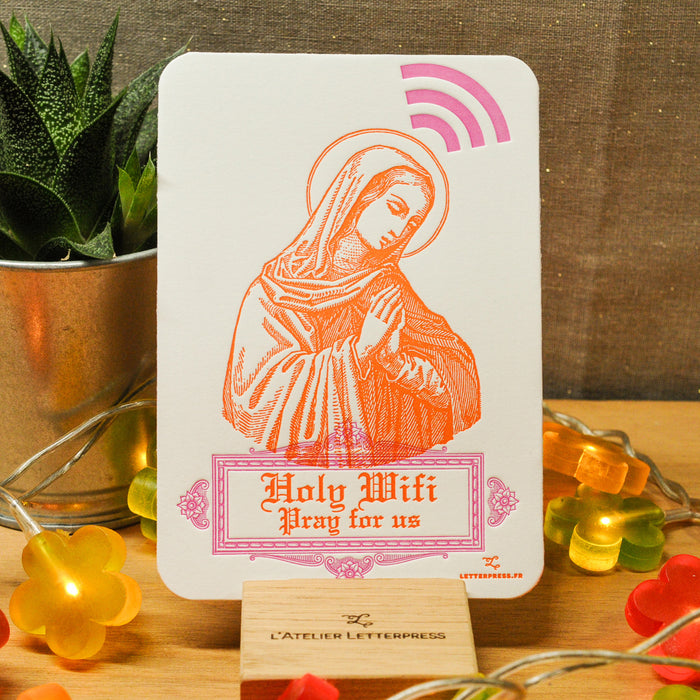 Carte Letterpress Sainte Wifi