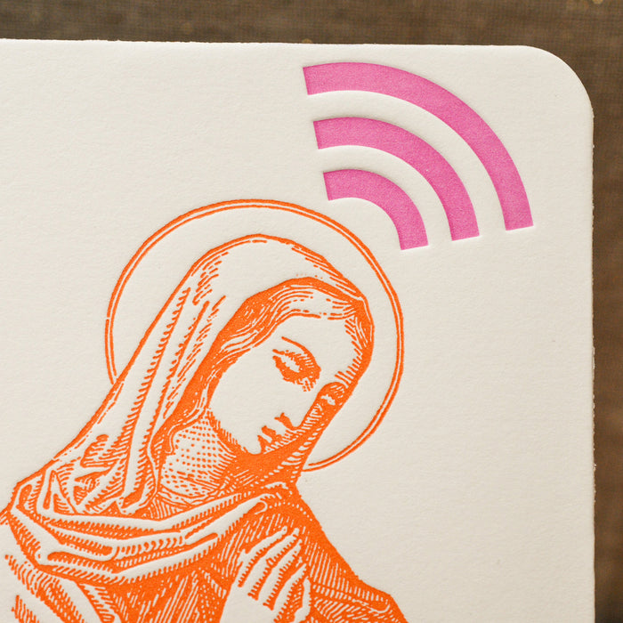 Letterpress Card Holy Wifi