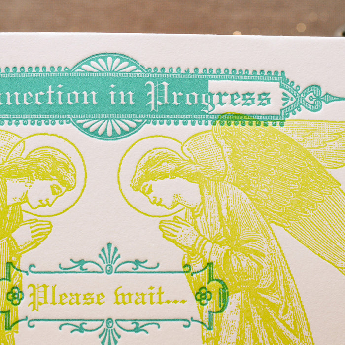 Letterpress Card Connected Angels