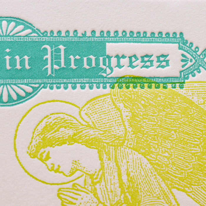 Letterpress Card Connected Angels