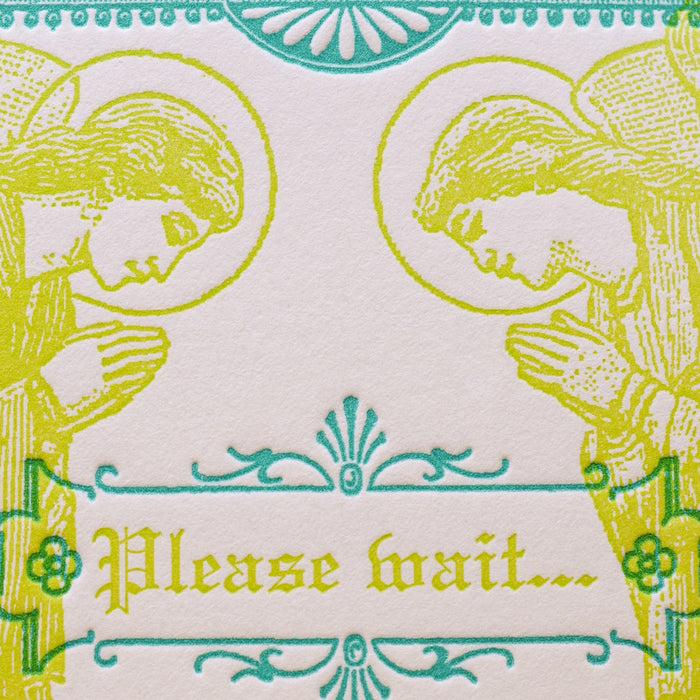 Letterpress Card Connected Angels