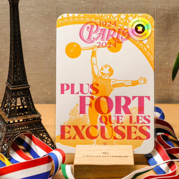 Carte Letterpress Le Courage (Musculation)