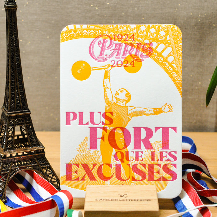 Carte Letterpress Le Courage (Musculation)