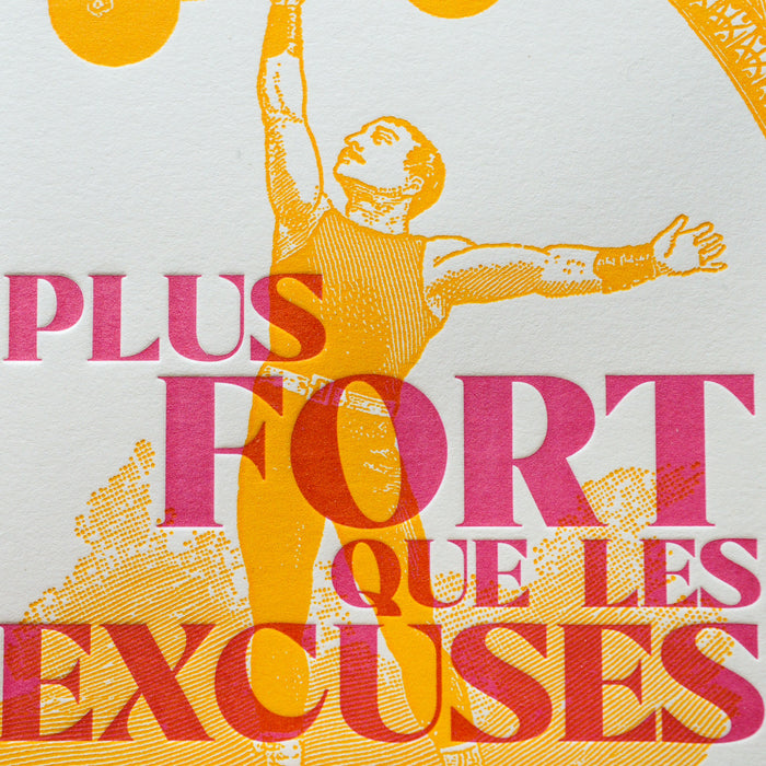 Carte Letterpress Le Courage (Musculation)
