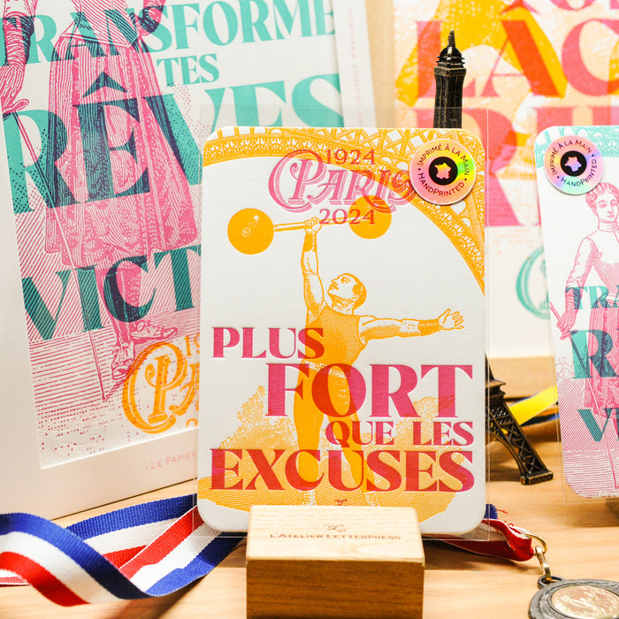 Carte Letterpress Le Courage (Musculation)