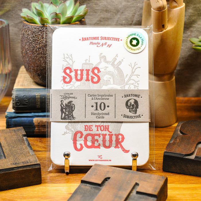 Collection de 10 Cartes Letterpress Anatomie Subjective