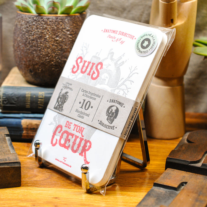 Collection de 10 Cartes Letterpress Anatomie Subjective