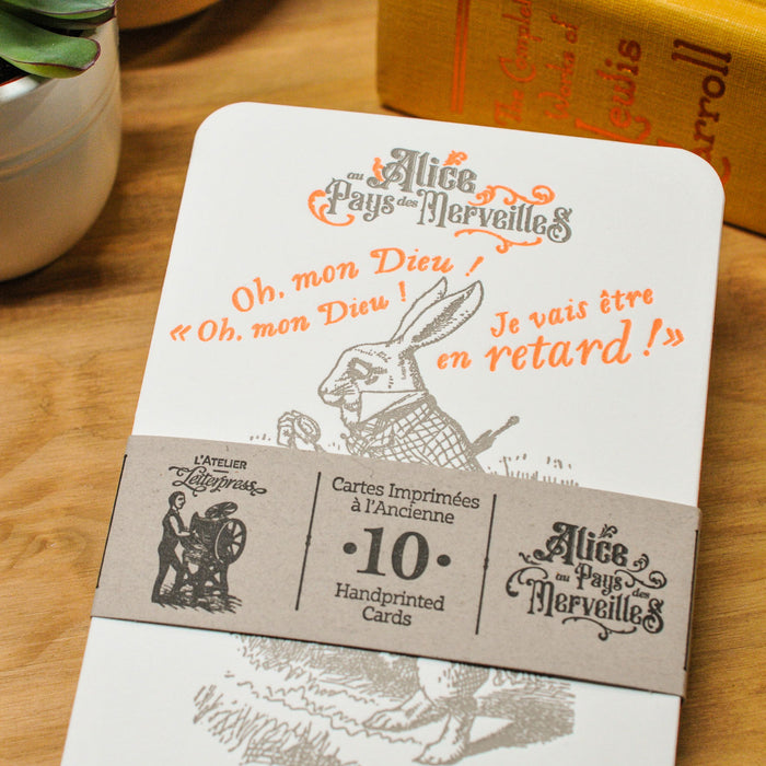 Alice in Wonderland 10 Letterpress Cards Collection