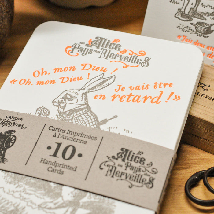 Alice in Wonderland 10 Letterpress Cards Collection