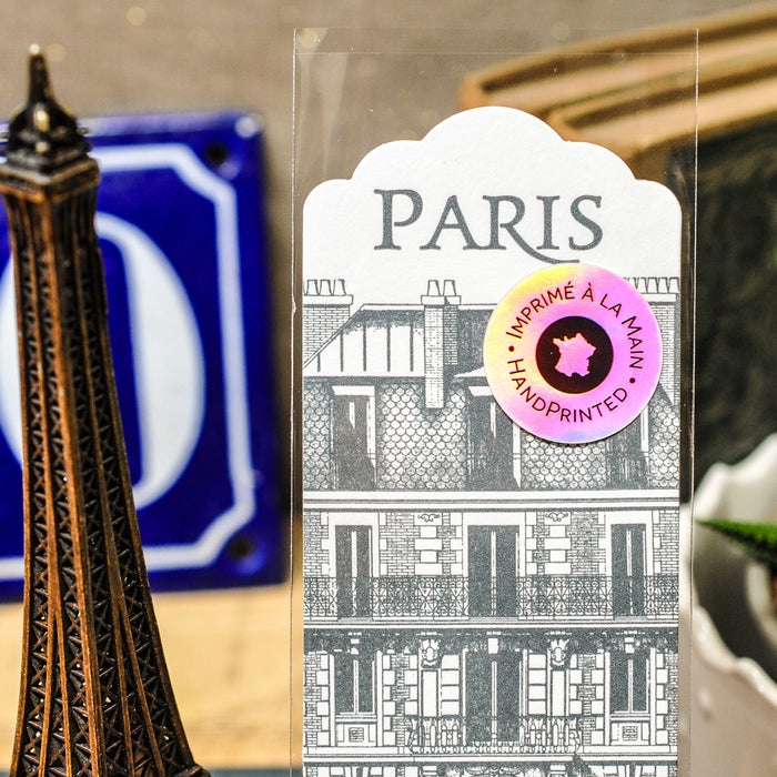 Marque-page Letterpress Immeuble Paris