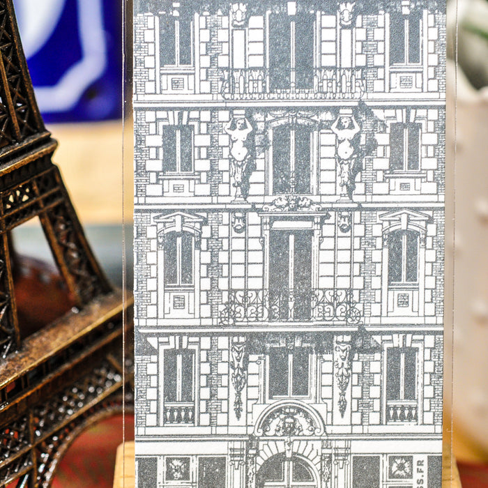 Letterpress Bookmark Paris Building