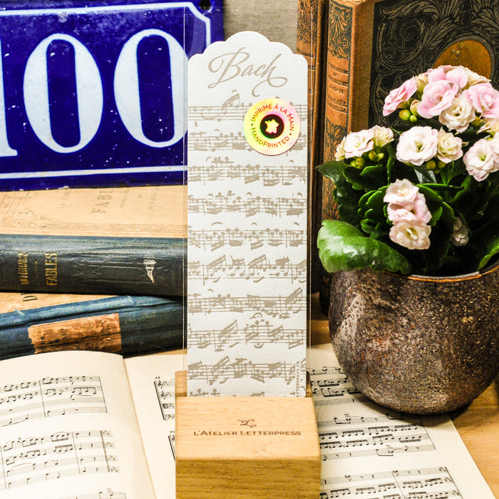 Letterpress Bookmark Music Bach