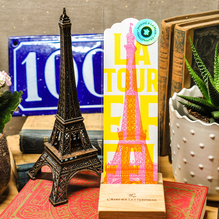 Letterpress Bookmark Eiffel Tower