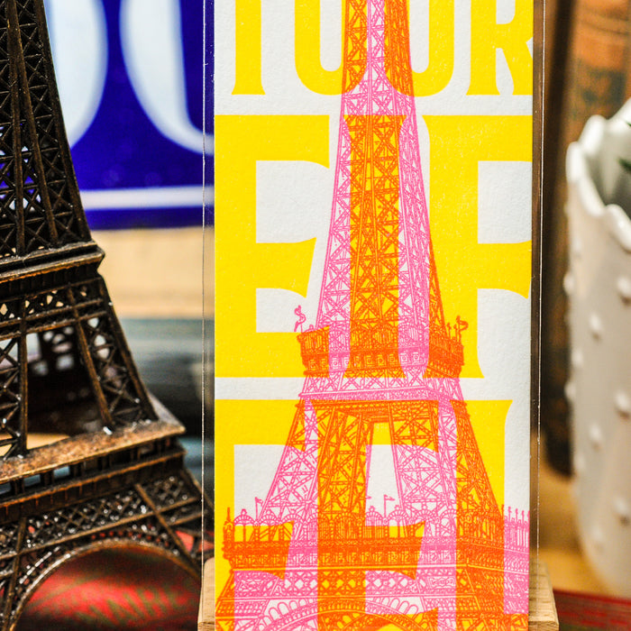 Letterpress Bookmark Eiffel Tower