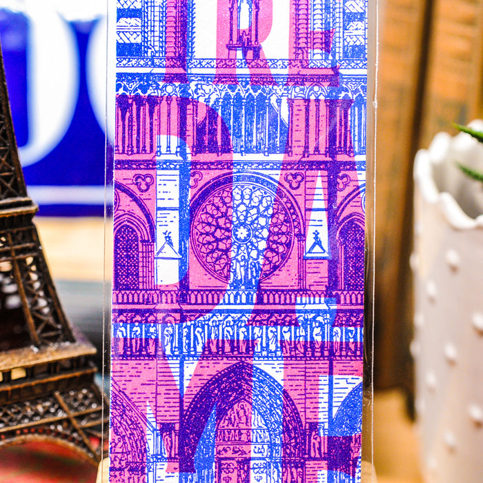 Marque-page Letterpress fluo Notre Dame de Paris
