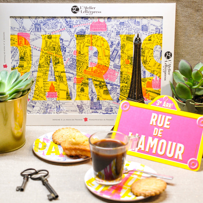 Petit Plateau pour Tasse Plan de Paris