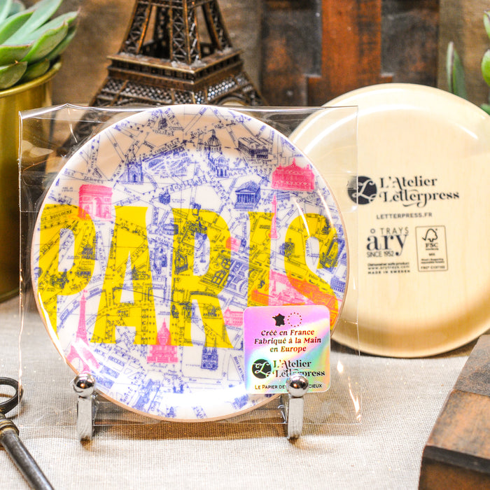 Petit Plateau pour Tasse Plan de Paris