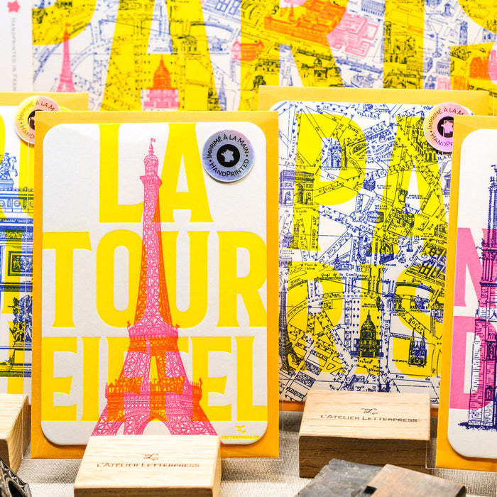 Letterpress Card Map of Paris