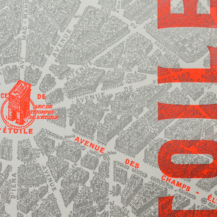Affiche Letterpress Place de l'Étoile (Arc de Triomphe)