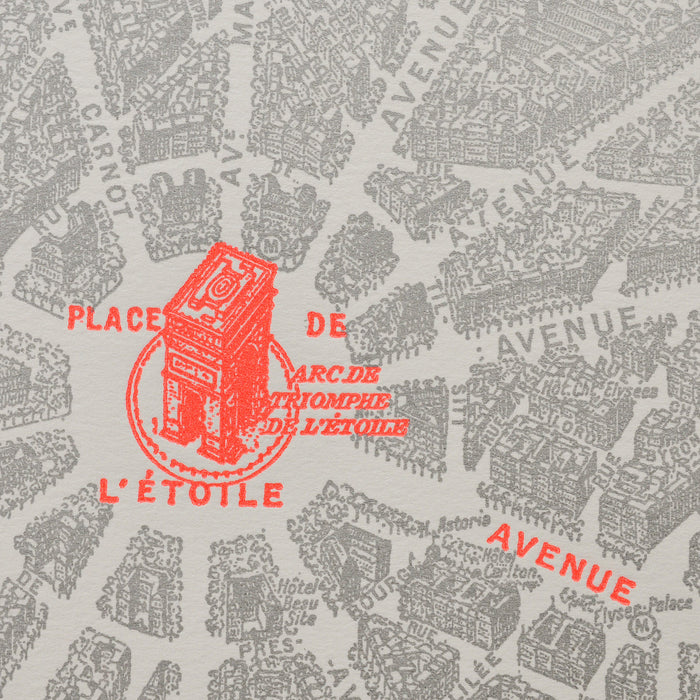 Affiche Letterpress Place de l'Étoile (Arc de Triomphe)