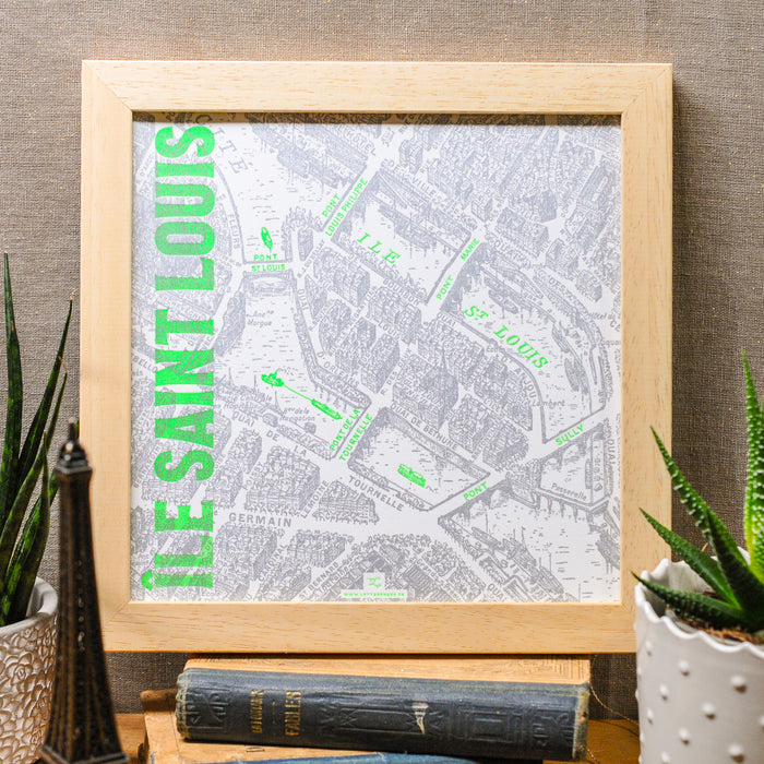 Letterpress Art Print Saint Louis Island