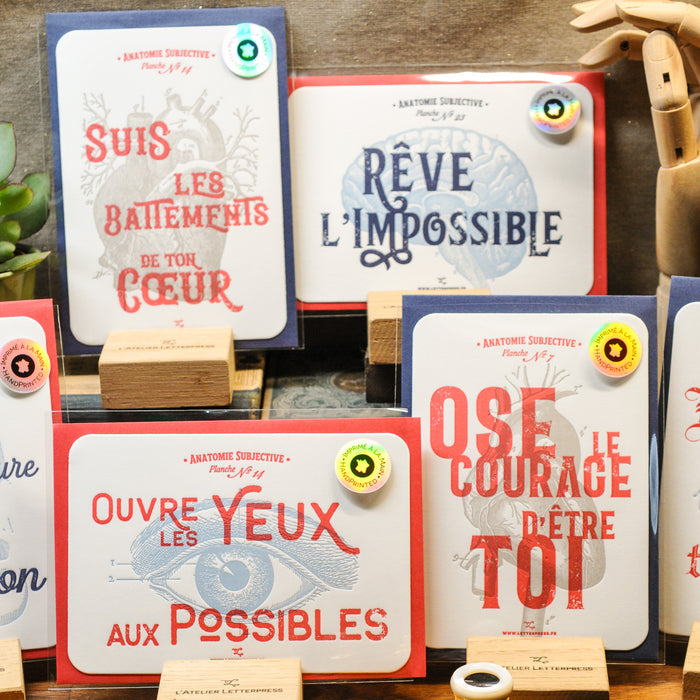 Letterpress Card Follow your Heartbeats (with envelope)